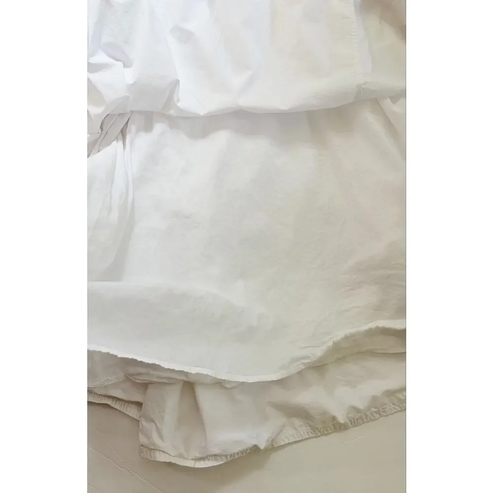 White Cotton Maxi Dress Cutout Empire Waist Pockets Boho Verandah By Vina - Picture 10 of 11